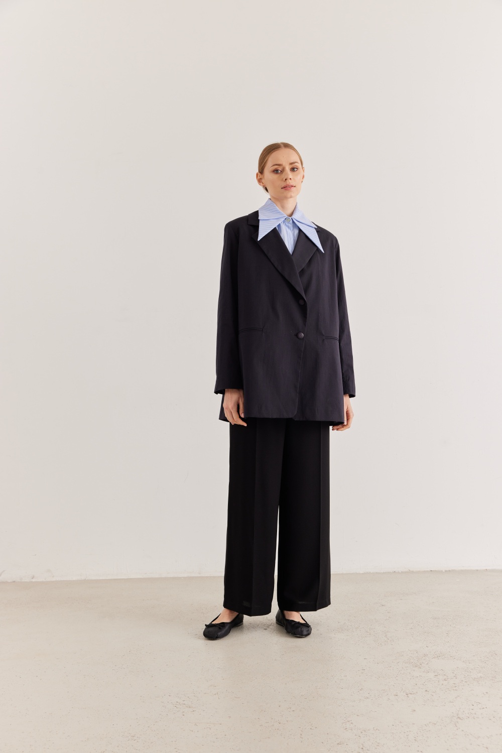 Arka Detaylı Oversize Blazer Ceket Lacivert - 4