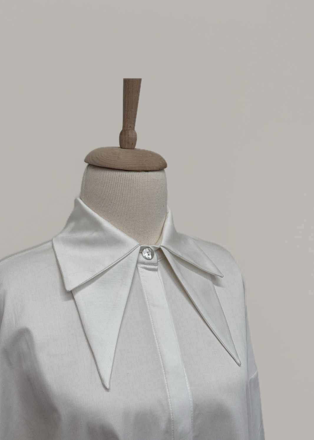 Çift Yakalı Oversize Gömlek Ekru - 3