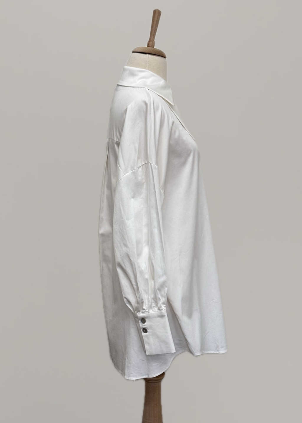 Çift Yakalı Oversize Gömlek Ekru - 4